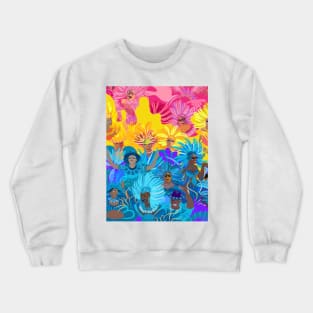 Samba Dancers, Music Festival, Mardi Gras Carnival Festive Arrangement Abstract Contemporary Modern Art Crewneck Sweatshirt